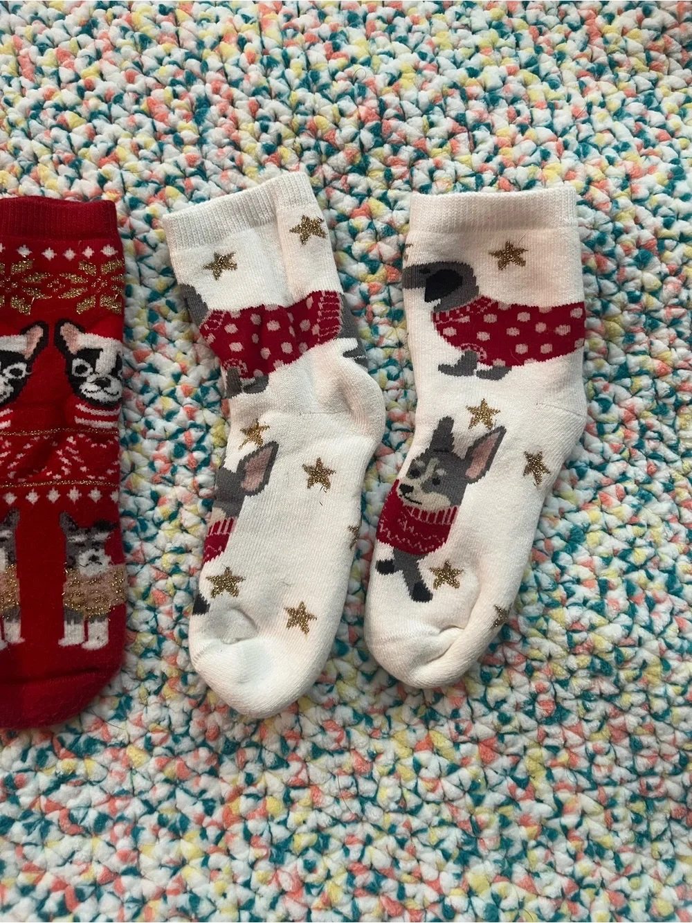 H&M Christmas dog kids socks